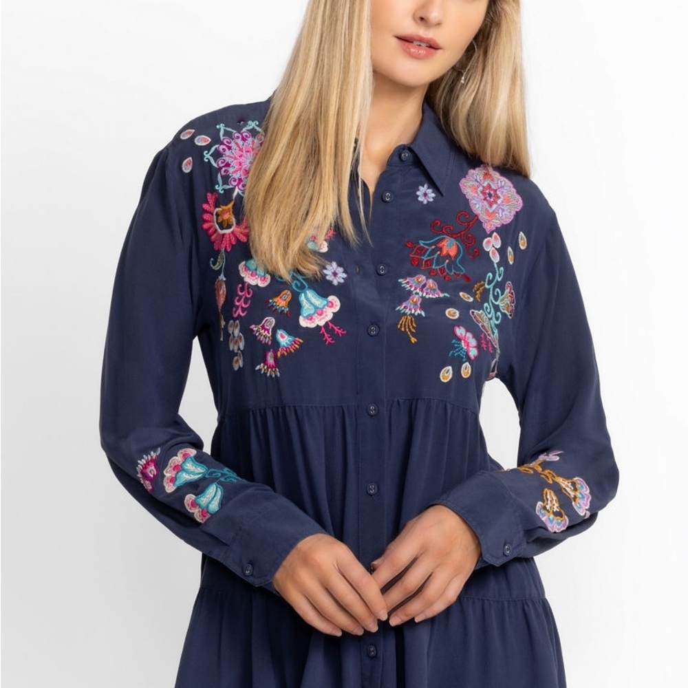 NWT Johnny Was Alesa Tiered Shirt Tunic M‎